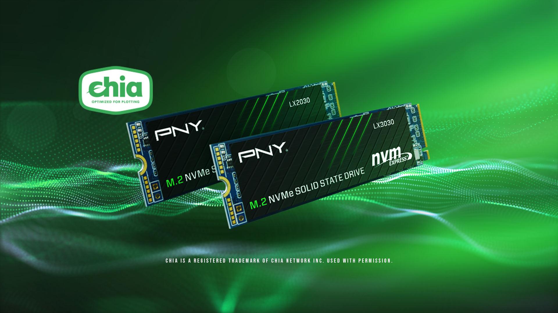 PNY Plotripper SSD product photo with Chia optimized badge